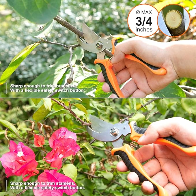 Gardening Tool Set, CHRYZTAL Stainless Steel Heavy Duty Gardening Tool Set, with Non-Slip Rubber Grip, Storage Tote Bag, Outdoor Hand Tools, Ideal Gardening Gifts for Women