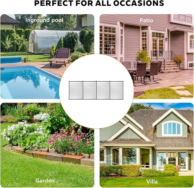 VINGLI Pool Fence 4Ft x 60Ft Swimming Pool Fence in Ground Pool Safety Fencing, Black