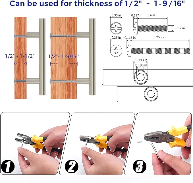 Ravinte 24 Pack | 5'' Cabinet Pulls Brushed Nickel Stainless Steel Kitchen Drawer Pulls Cabinet Handles 5”Length, 3” Hole Center with Mounting Template