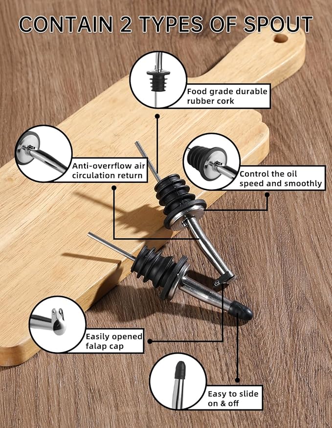 Sweejar Ceramic Olive Oil Dispenser Bottle,24 Oz Opaque Cruet Protects EVOO Oil to Reduce Oxidation, Suitable for Storage Vinegar, Coffee Syrups, Liquids (Gray)