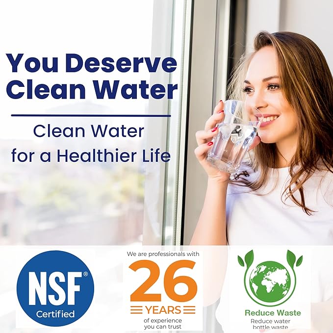 ERO 5 pc Reverse Osmosis Filters 1 Year Set, 5 Stage Reverse Osmosis Water Filter, Under Sink RO Water Filter System Kit Compatible with Most 10" Water Filtration System w/Water Filter Wrench