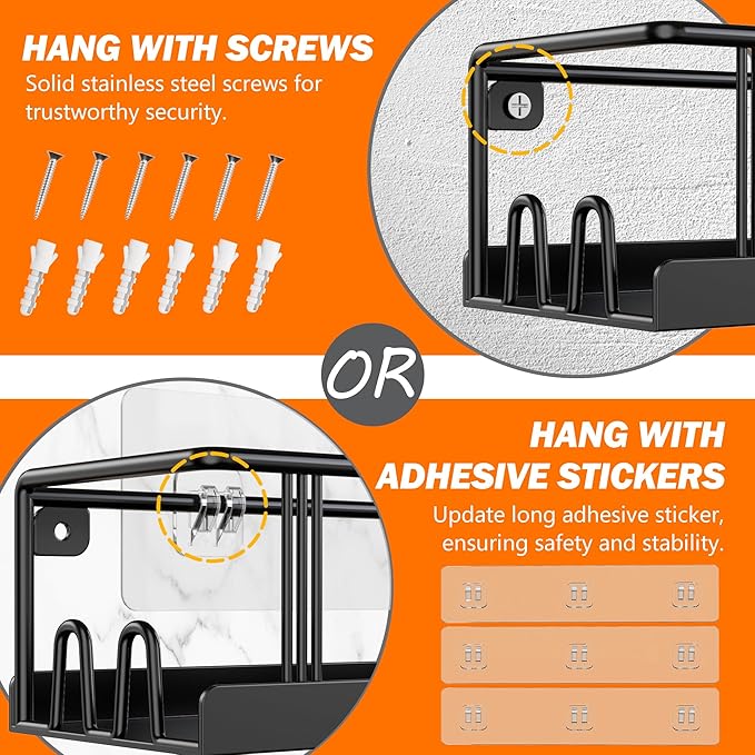 Spice Rack Wall Mounted 3 Pack, Space-Saving Spice Organizer for Spice Jars and Seasonings,Screw or Adhesive Hanging Spice Rack Organizer for Your Kitchen Cabinet,or Pantry Door