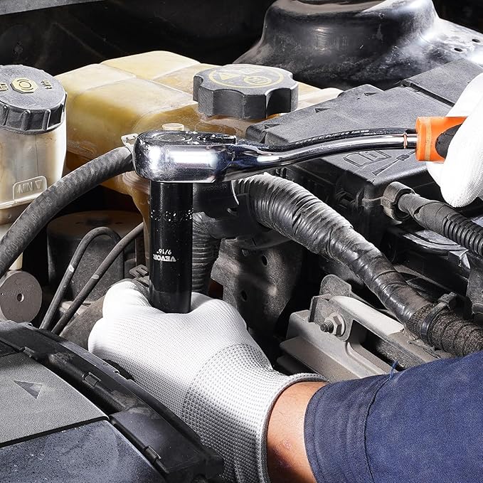 VEVOR Impact Socket Set, 1/2" 19 Piece Impact Sockets, Deep Socket, 6-Point Sockets, 1/2 Inches Drive Socket Set Impact 3/8 inch - 1-1/2 inch, Cr-V Rugged Construction, with a Storage Cage