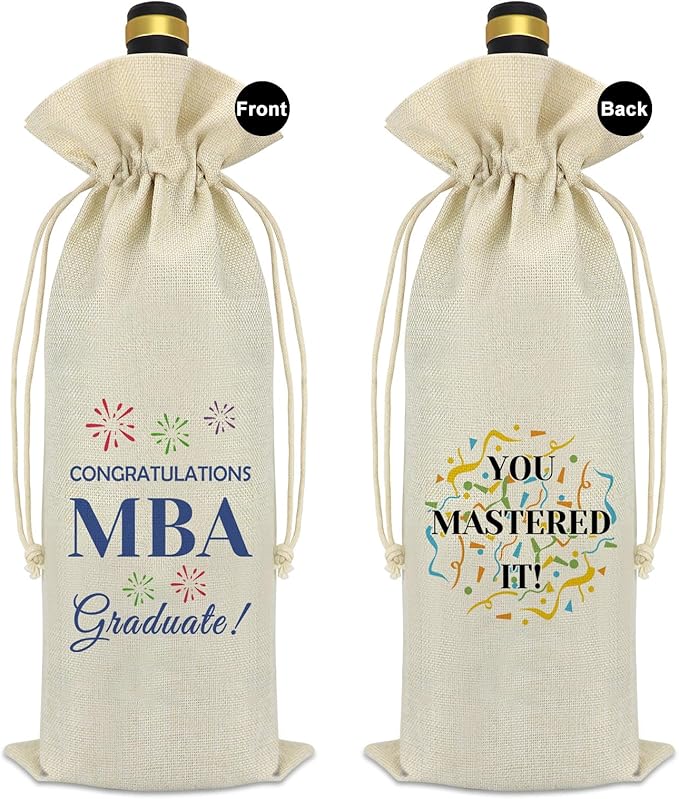 Graduation Gift for Master of Business Administration Degree Students Graduation Party Decorative Wine Bag Masters Degree Gift MBA Graduation Gifts for Best Friend Daughter Cousin Sister Graduate Gift