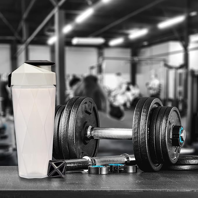 Classic 28oz Blender Shaker Bottle | Protein Shaker Bottle with Diamond Agitator | Shaker Cup with Carrying Handle and Dishwasher Safe | White - 28-Ounces