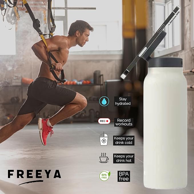 Insulated Water Bottle 24 oz With straw lid and Magnetic Phone Holder, compatible with MagSafe magnetic phone holder, compatible with all smartphones, Stainless Steel, eco friendly.