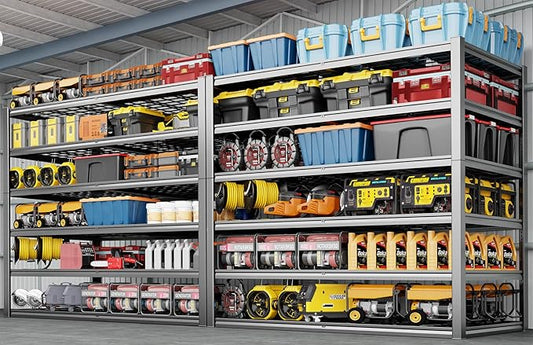 60" Wide Heavy Duty Garage Shelving Adjustable 6 Tier Garage Storage Shelves 3900LBS Metal Shelving Unit Industrial Utility Shelf, 84" H x 60" W x 24" D, 2 Pack