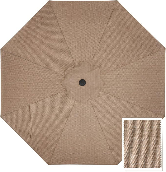 MASTERCANOPY 5-Year-Non-Fading Olefin 9FT Patio Umbrella Replacement Canopy-Khaki Canopy Only