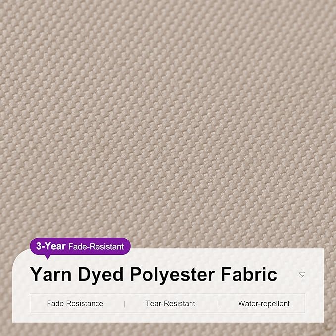 PURPLE LEAF 10 Feet Patio Umbrella Outdoor Cantilever Square Umbrella Aluminum Offset Umbrella with 360-degree Rotation for Garden Deck Pool Patio Taupe