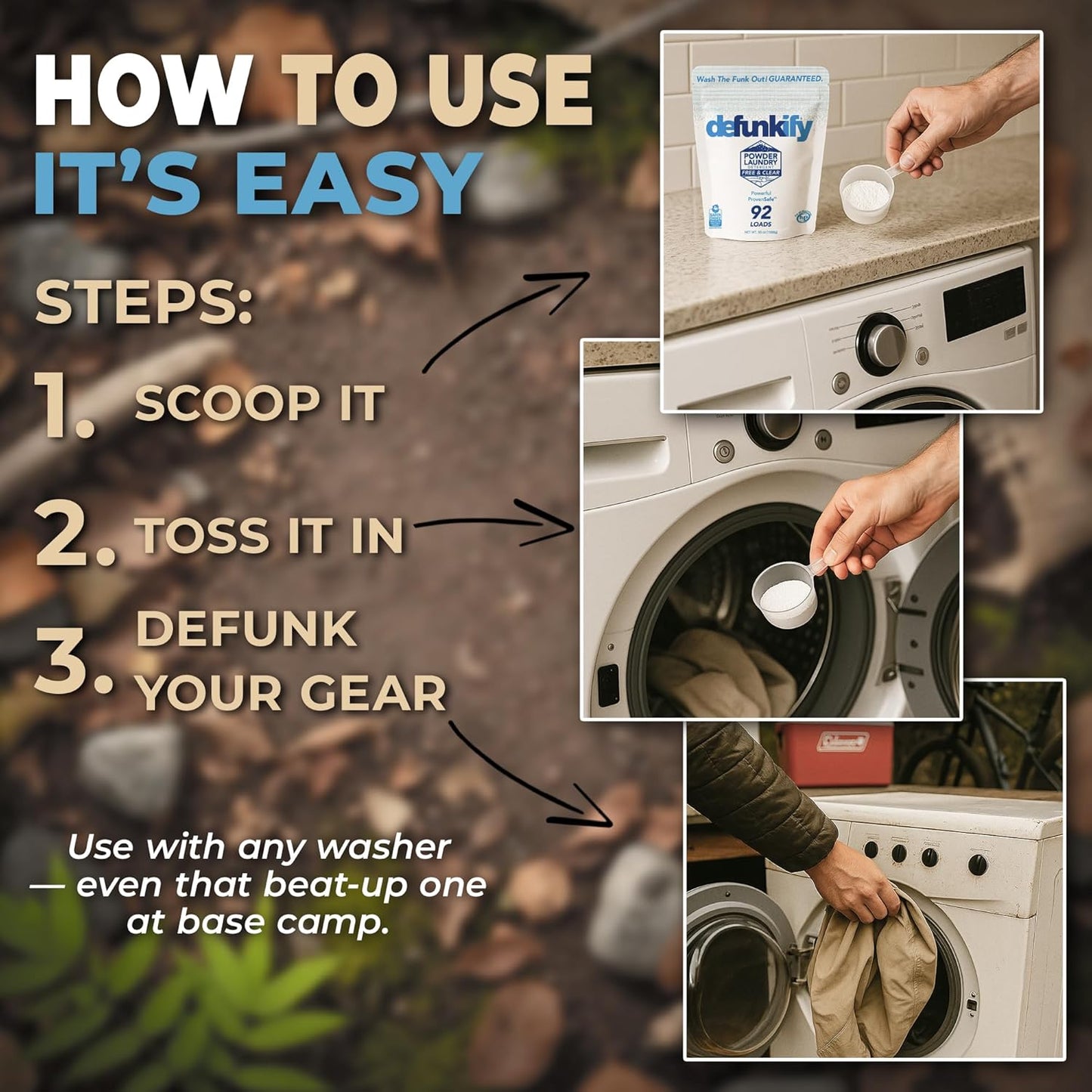 Laundry Detergent Powder, 92 Load/55oz. 'Free & Clear' Powder Laundry Detergent for Sensitive Skin. ProvenSafe™ Laundry Stripper Washing Detergent w/Odor & Stain Remover for Activewear & All Fabrics