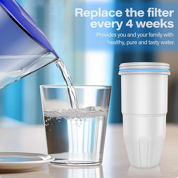 Water Filter Replacement Compatible with Zero Pitchers and Dispenser, Multiple-Stage Replacement Water Filters for ZR-017 ZR-001 ZR-004 ZD-013 ZS-008, Reduce Chlorine TDS PFOA/PFOS, 2Pack