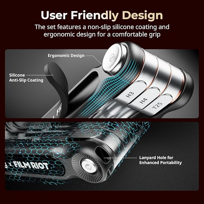 SmallRig x FILM RIOT 7-in-1 Folding Tool Set with Screwdrivers and Hex Key Wrenches, Multiple Angle Positioning, Portable and Compact Design (Black) - 4374