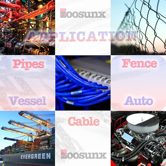 Metal Zip Ties (100PCS 11.8 Inch), 304 Stainless Steel, Heavy Duty Self-locking Cable Ties, for Exhaust Wrap, Chain Link Fence Parts, Heat Resistant Fencing Tie. for Pipe, Auto repair.