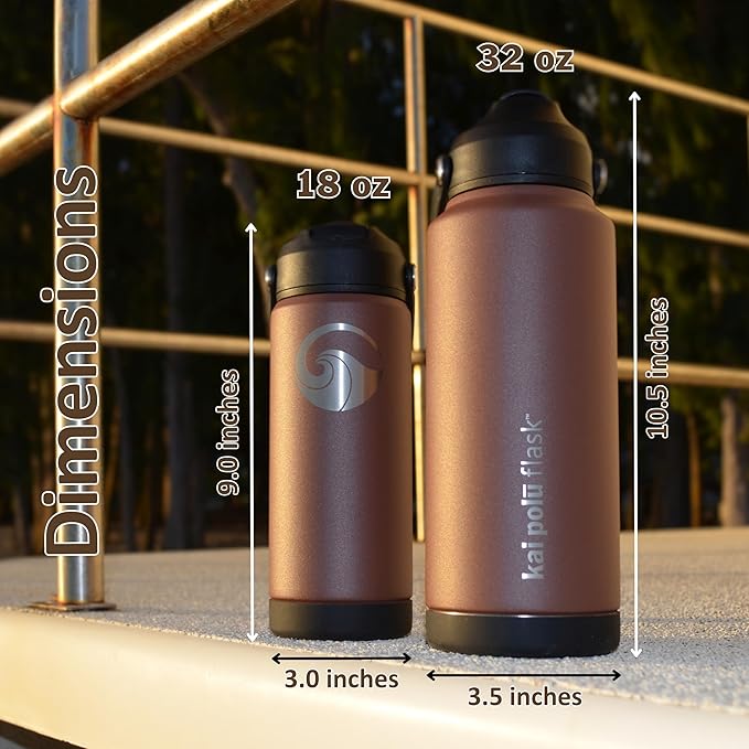 Insulated Stainless Steel Water Bottle (Forest (Nahelehele), 18 oz)