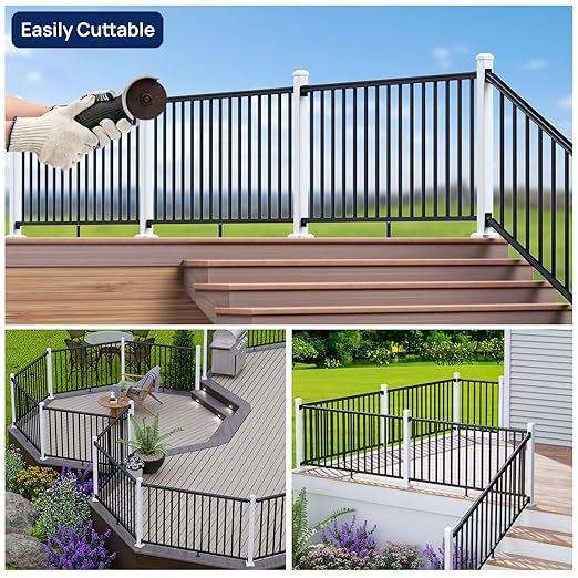 2.56 in x 2.56 in x 39 in White Aluminum Deck Railing Post with Screws & Drill, Outdoor Textured Powder-Coated Finish Stair Railing Post for Decks, Porches & Balconies (1x 39in Post)