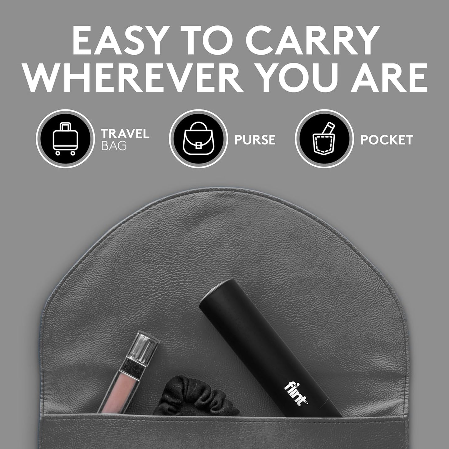 Flint Classic Black Retractable Mini Lint Roller with 90 Extra Sticky Sheets, Small and Portable Lint Roller, Ideal Pet Hair Remover, Travel Lint Rollers for pet Hair Extra Sticky