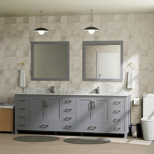Big Sur 84 in. W X 22 in. D Dark Grey Double Bath Vanity Cabinet Without Countertop