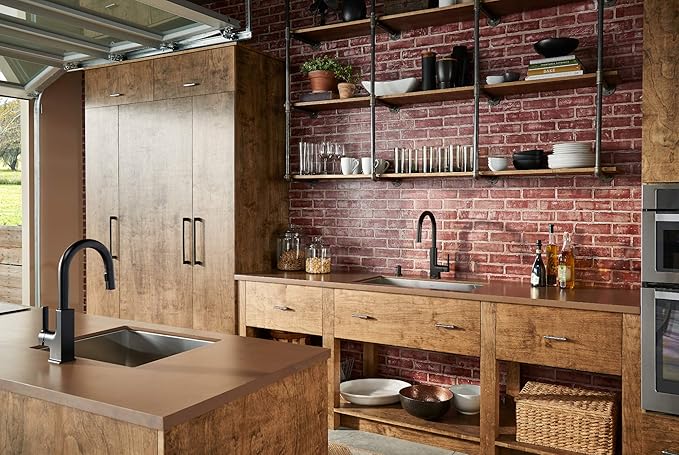 Moen 87233 Adler Chrome One-Handle High Arc Kitchen Sink Faucet Bundle with Moen 3942 Chrome Deck Mounted Kitchen Soap Dispenser with Above The Sink Refillable Bottle