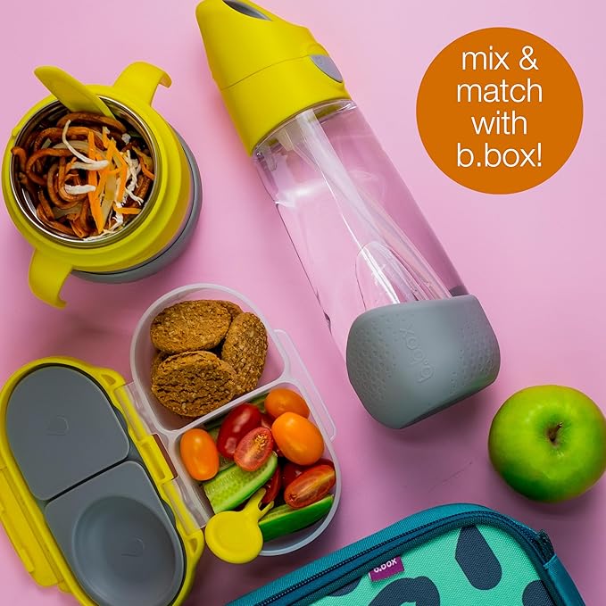 b.box 20oz Tritan Straw Bottle: Large Kids Water Bottle with Flip Straw for School, Daycare. Spill Proof, Leak Proof, Dishwasher Safe, BPA Free (Lilac Pop, 20 oz)