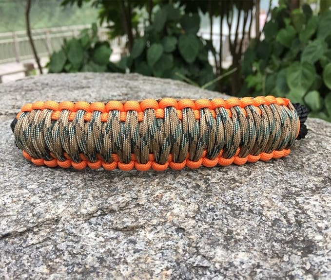 Handmade Paracord Handle for Yeti/Rtic/Ozark Trail Rambler 30 Oz Tumbler. Orange/Forest Green