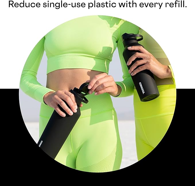 Corkcicle Sport Canteen Insulated Tumbler, Black, 32 oz – Reusable Water Bottle Keeps Beverages Cold for 25 Hours & Hot 12 Hours – Cupholder Friendly Tumbler with Screw-On Cap