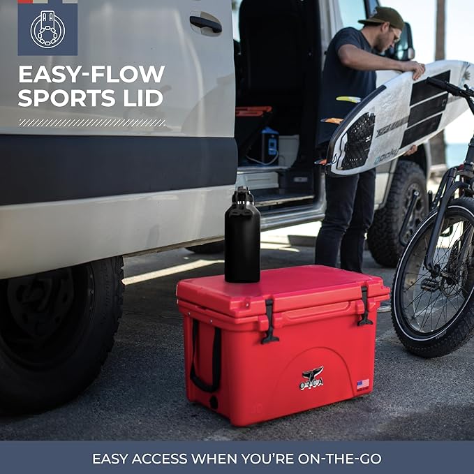 ORCA Hydra 66oz | Insulated, Stainless Steel Water Bottle with Powder Coat Finish & Silicone Grip Whale Tale Handle, Dishwasher Safe Sports Bottle — Navy