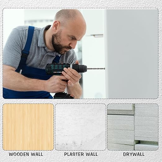 Blulu 100 Pcs Drywall Anchors 1/4 x 1-1/2 Inch White Pan Head Alloy Steel Light Wall Anchors Heavy Duty Self Drilling Screws for Drywall, Wood and Other Masonry Materials