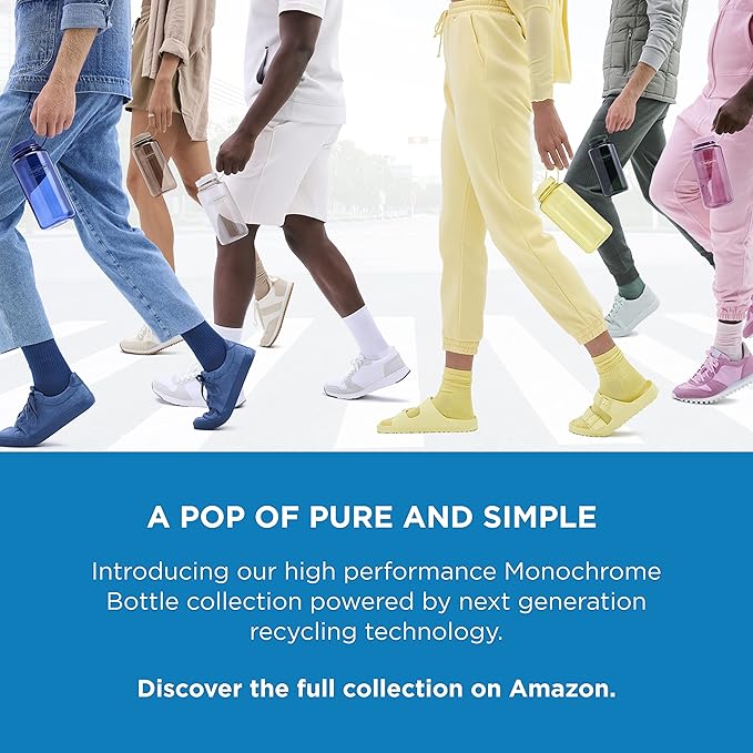 Nalgene Monochrome BPA-Free Recycled Reusable Water Bottle for Backpacking, Hiking, Gym - 32 oz Shatterproof, Cotton