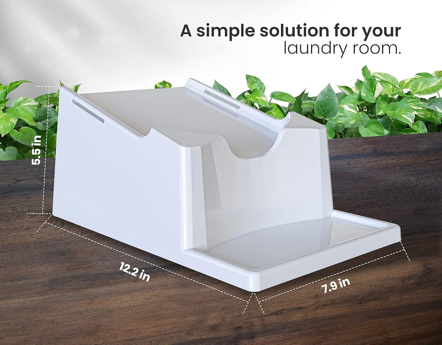 TidyFriend 3 Pack Liquid Laundry Detergent Holder Stand with Drip Tray & Rubber-Grip Feet, Stand for Laundry Room Organization and Storage, Fabric Softener Dispenser with Cup Holder (White)