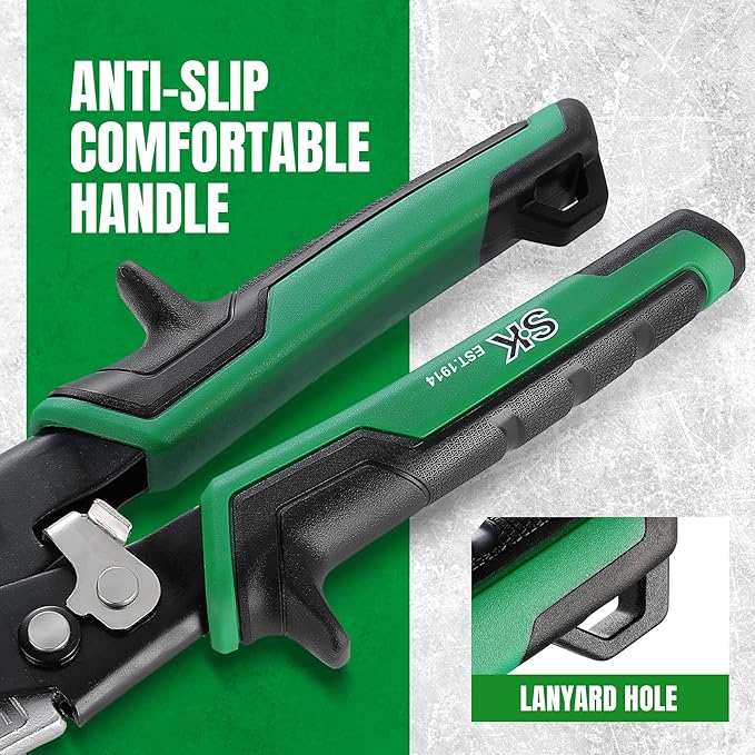 SK Aviation Tin Snips Set, Left, Right and Straight Cut, Cr-Mo Steel Blade, Anti-slip Handle and Safety Latch, for Cutting Sheet Metal