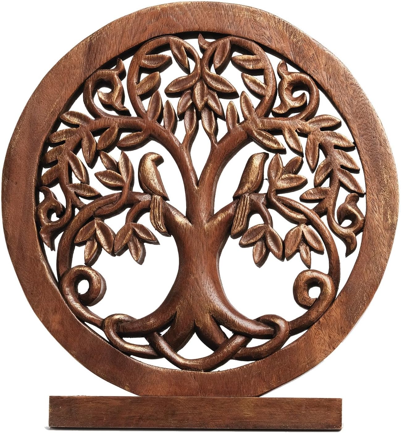 Decozen Solid Wood Tree of Life Sculpture - Home Decor, Living Room, Boho, Shelf, Coffee Table, Centerpiece Table Decorations, Mantle, Dining Table Centerpiece, Bathroom Shelf, Entryway, Farmhouse