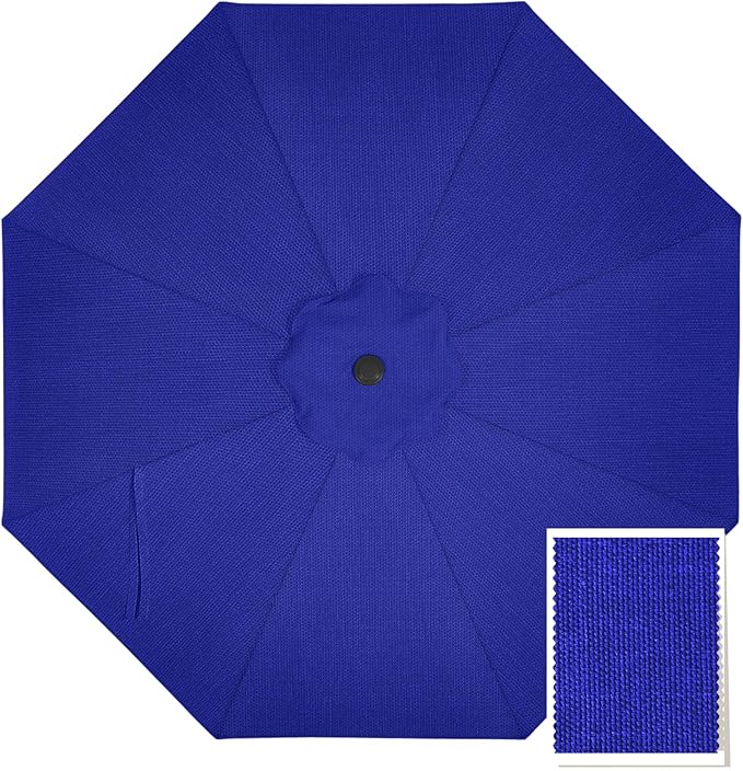 MASTERCANOPY 5-Year-Non-Fading Olefin 9FT Patio Umbrella Replacement Canopy-Dark Blue Canopy Only