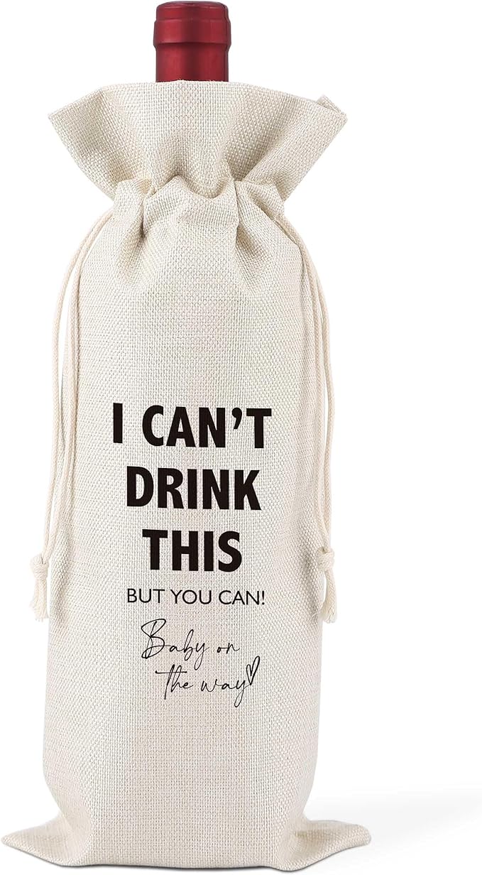 Gender Neutral Pregnancy Announcement Wine Bags,Baby Announcement,Baby Announcements Ideas,Pregnancy Announcement for Dad,Pregnancy Keepsake,New Dad Gift,Reusable Wine Bags With Drawstring,L28