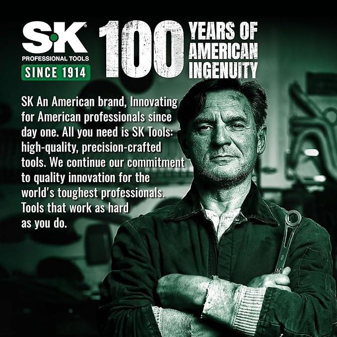 SK Ratcheting Wrench Set, Combination Wrench Set, 13-Piece, SAE 1/4" to 1", 72-Tooth, Premium CR-V Construction, with Rack Organizer