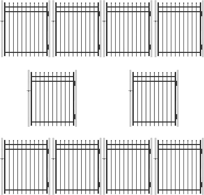 Pinnacle Heavy Duty Fence Gate Pack of 10, 5FT x 4FT Outdoor Decorative Garden Gate