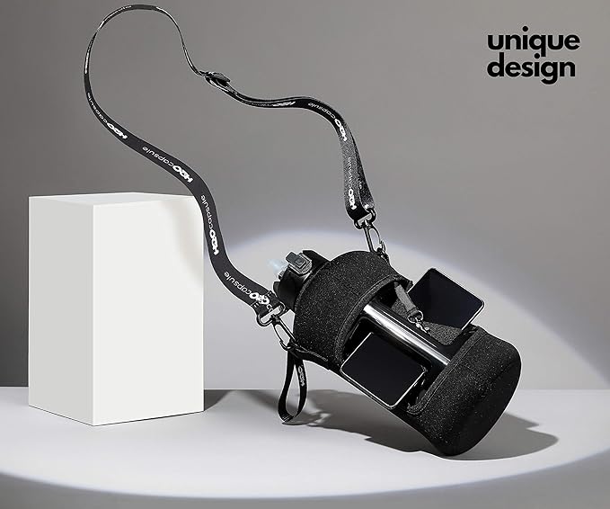 H2O Capsule 2.2L Half Gallon Water Bottle with Storage Sleeve and Covered Straw Lid – BPA Free Large Reusable Drink Container with Handle - Big Sports Jug, 2.2 Liter (74 Ounce)