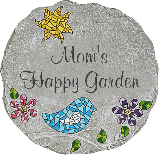 Let's Make Memories Personalized Mosaic Garden Stone - for Grandma, Mom - Large Stone - Personalize Message
