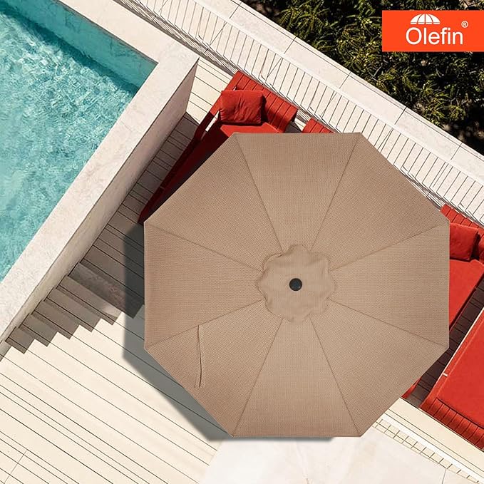 MASTERCANOPY 5-Year-Non-Fading Olefin 9FT Patio Umbrella Replacement Canopy-Peacock Blue Canopy Only