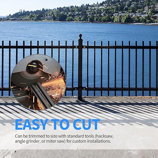 100 Pack 36" Aluminum Deck Balusters,3/4" Round Aluminum Balusters for Deck Railing,with Screws & Connectors,Black Deck Rail Spindles for Wood/Composite Fencing