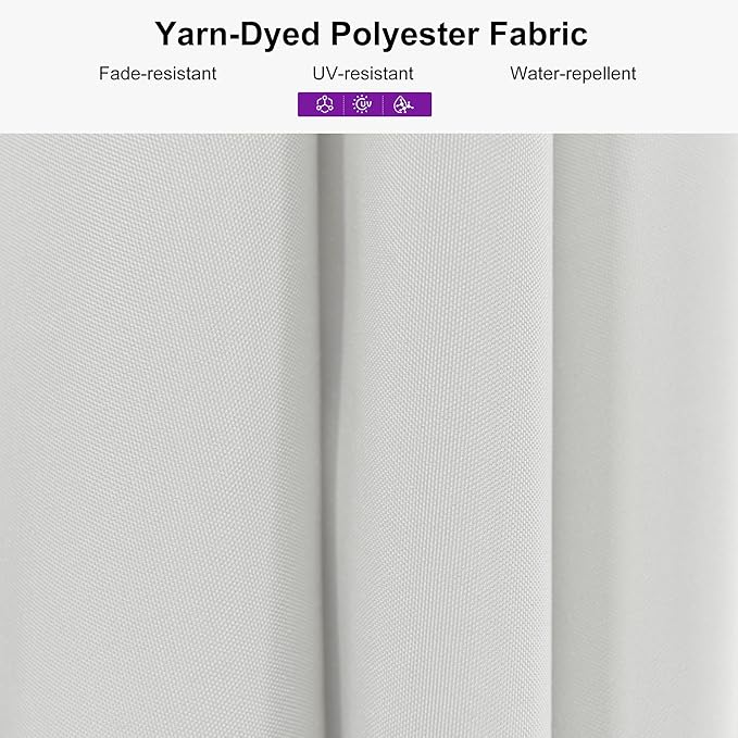 PURPLE LEAF 6' x 9' Market Umbrella Outdoor Table Umbrella Aluminum Patio Umbrella with Push Button Tilt & 8 Sturdy Ribs and Crank Rectangular Sun Umbrella for Pool Backyard Beach, Cream