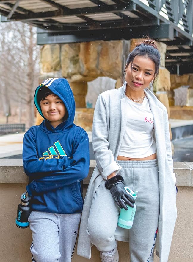 COLDEST Kids Water Bottle for School - 12 oz (Straw Lid), Insulated Stainless Steel Reusable Leak-Proof for Girls, Boys