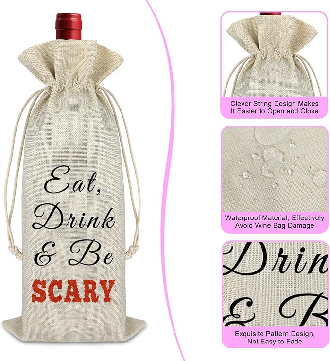 Friendship Gift for Friends Wine Gift Bag Birthday Christmas Gifts for Women Men Wine Lovers Bachelorette Party Decors Reusable Burlap Wine Bag Home Bar Tasting Party Decors Champagne Wrap Bag