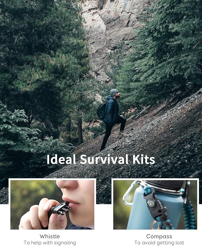 Trebo Water Bottle 40oz with Paracord Handle,Food-grade Double Wall Vacuum Stainless Steel Insulated Jug with Straw Spout Handle Lids, Large Sports Flask Keep Cold & Hot, Ombre: Indigo/Black