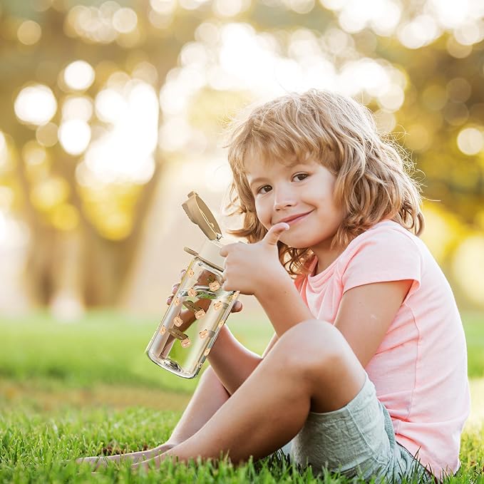 Evorie Tritan Kids Water Bottle for School No Straw 13oz BPA Free Plastic Sports Bottle Reusable Lightweight Leak Proof Travel Drinks Bottle Spout Drinking Cup Running Flip Top