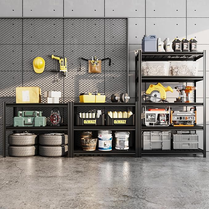 5-Tier 35" W x 15.8" D x 72" H Garage Shelving 3000LBS Storage Shelves Heavy Duty Metal Shelf Unit Adjustable Basement Industrial Storage Racks