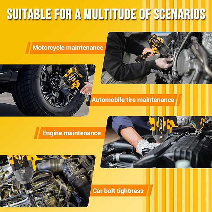 Cordless Impact Wrench 1/2" for DeWalt 20V MAX Battery, Impact Wrench 1000FT-LBS(1360N.m) High Torque Brushless Electric Impact, with 4 Modes Power Impact Driver for Car, Truck, Mower (No Battery)