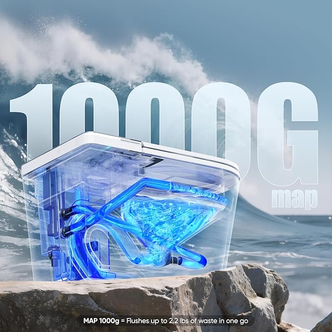 Smart Toilet with Bidet Built in, Electric Bidet Toilet with Auto Lid Opening, Bidet with Heated Seat, Warm Water & Dryer, Auto Flushing, Night Light, Elongated