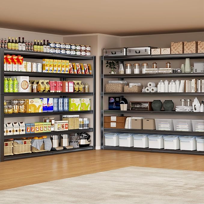 65" W Garage Shelving Heavy Duty, 6 Tier Garage Shelves, Adjustable Storage Shelving Unit, Commercial Metal Shelf for Warehouse, Pantry, School, Shop, 3 Pack