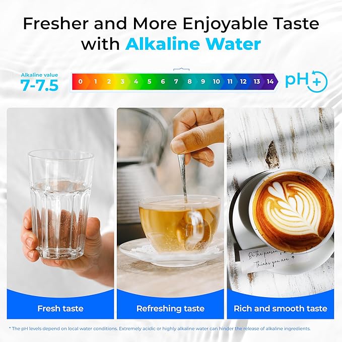 Waterdrop WD-10ALK Under Sink Water Filter, Replacement for Waterdrop TSB-ALK 8 Layer High Capacity Alkaline Under Sink Water Filtration System