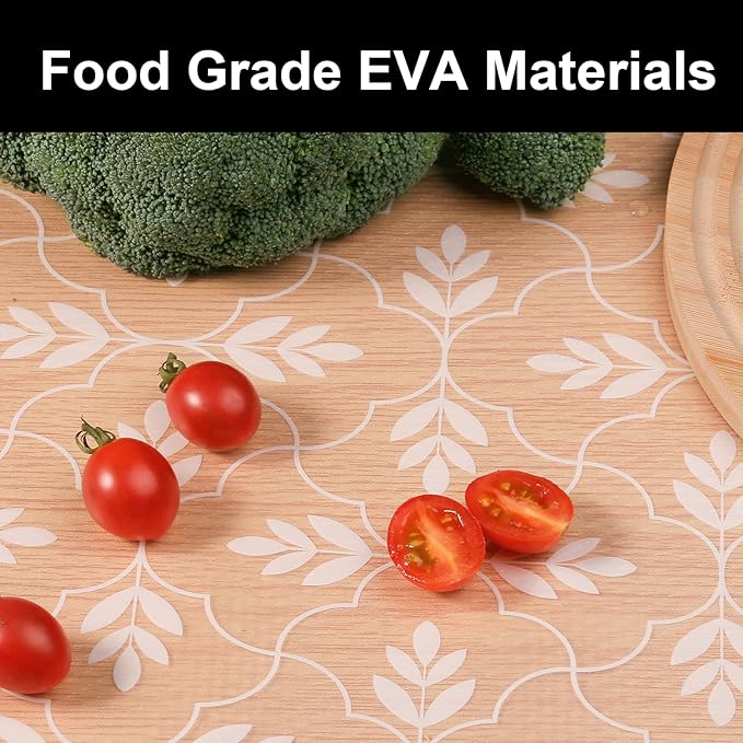 Cooyes Shelf Liner Drawer Liners, Shelf Liners for Kitchen Cabinets, Non Adhesive Cabinet Liner, EVA Waterproof Non-Slip Refrigerator Liners for Kitchen, Drawer (Transparent, 23.6 in x 19.7ft)